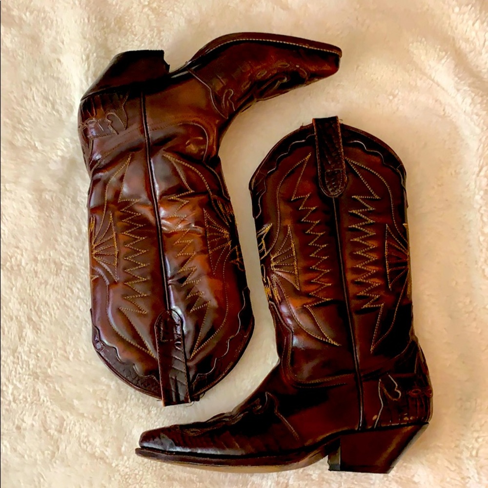 GTO Italia Cimarron Leather Cowboy Boots
